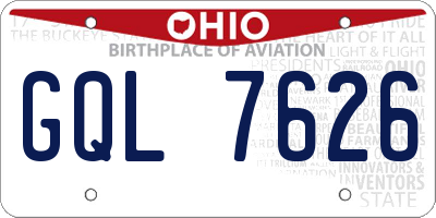 OH license plate GQL7626