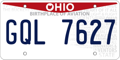OH license plate GQL7627