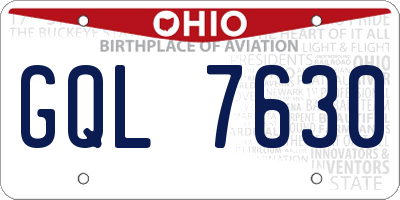 OH license plate GQL7630