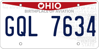 OH license plate GQL7634