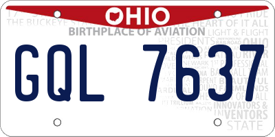 OH license plate GQL7637