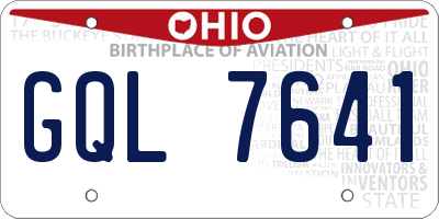 OH license plate GQL7641