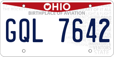 OH license plate GQL7642