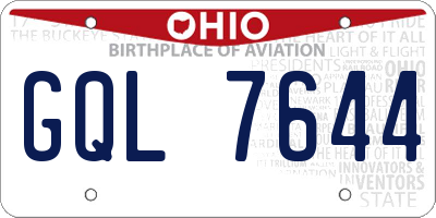 OH license plate GQL7644