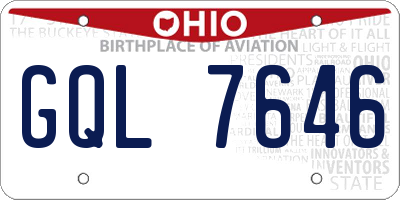 OH license plate GQL7646