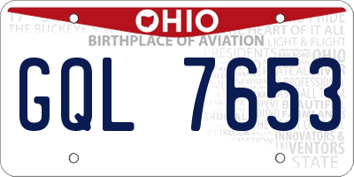OH license plate GQL7653