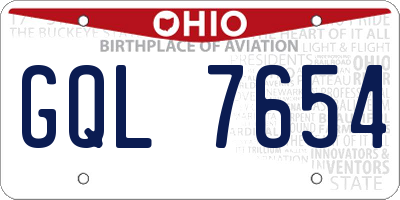 OH license plate GQL7654