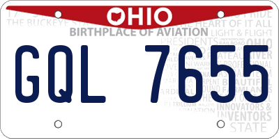OH license plate GQL7655