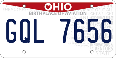 OH license plate GQL7656