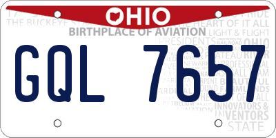 OH license plate GQL7657