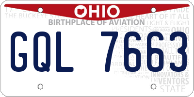 OH license plate GQL7663
