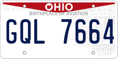 OH license plate GQL7664