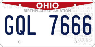 OH license plate GQL7666