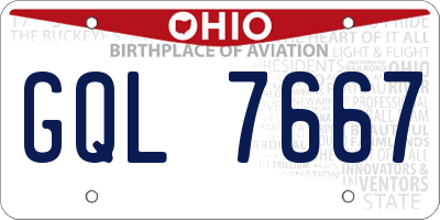 OH license plate GQL7667