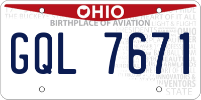 OH license plate GQL7671