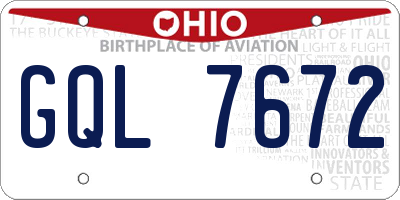 OH license plate GQL7672