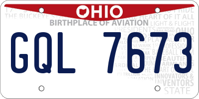OH license plate GQL7673