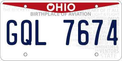 OH license plate GQL7674