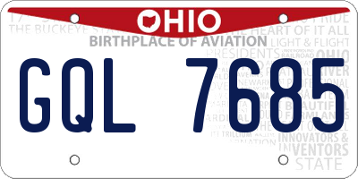 OH license plate GQL7685