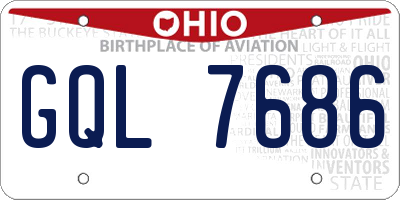 OH license plate GQL7686