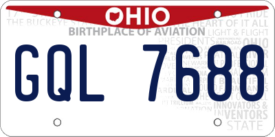 OH license plate GQL7688