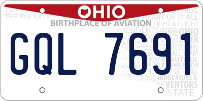 OH license plate GQL7691