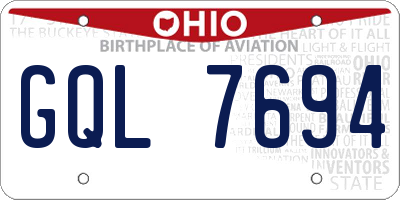 OH license plate GQL7694