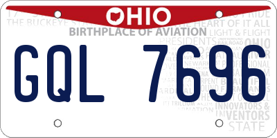 OH license plate GQL7696