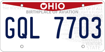 OH license plate GQL7703