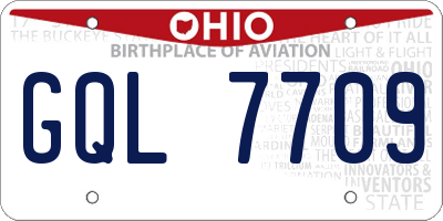 OH license plate GQL7709