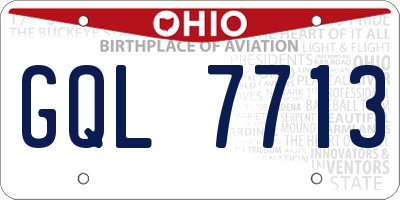 OH license plate GQL7713