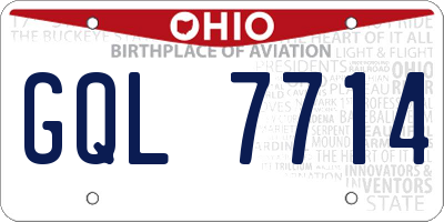 OH license plate GQL7714