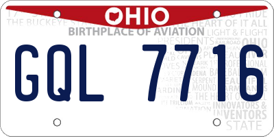 OH license plate GQL7716