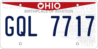 OH license plate GQL7717