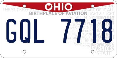 OH license plate GQL7718
