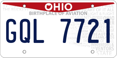 OH license plate GQL7721
