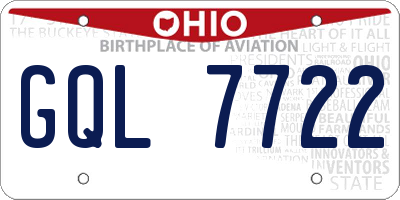 OH license plate GQL7722