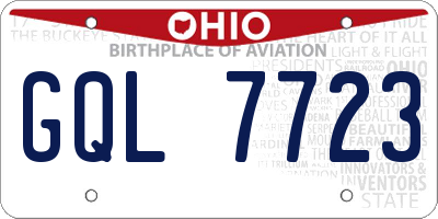 OH license plate GQL7723