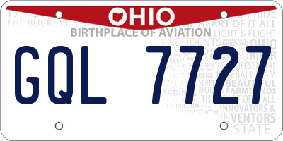 OH license plate GQL7727