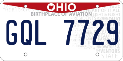 OH license plate GQL7729