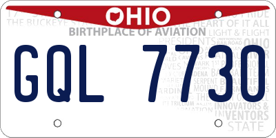 OH license plate GQL7730