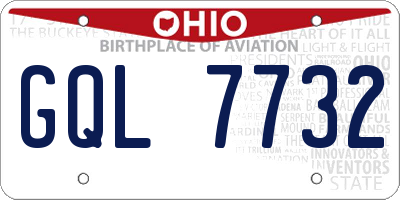 OH license plate GQL7732