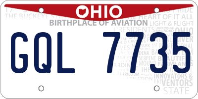 OH license plate GQL7735
