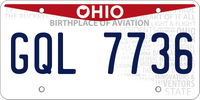 OH license plate GQL7736