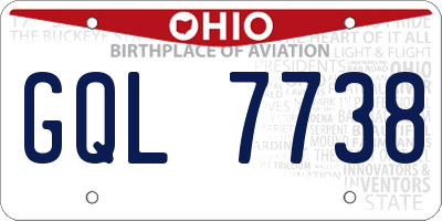 OH license plate GQL7738