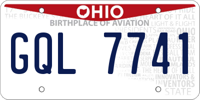 OH license plate GQL7741