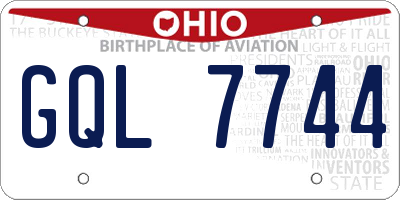 OH license plate GQL7744