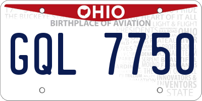 OH license plate GQL7750