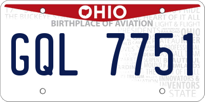 OH license plate GQL7751