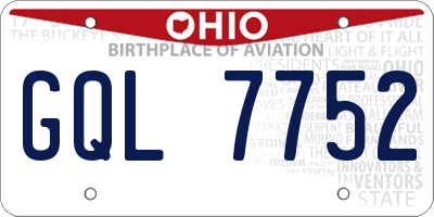 OH license plate GQL7752